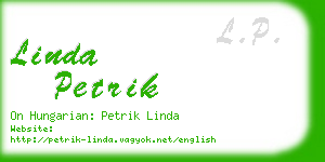 linda petrik business card